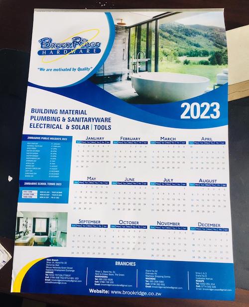 A3, A2, A1 and A0 Wall Calendar printing